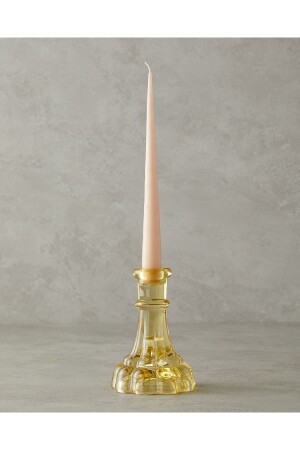 Kerzenständer aus Kristallglas, bernsteinfarben - English Home