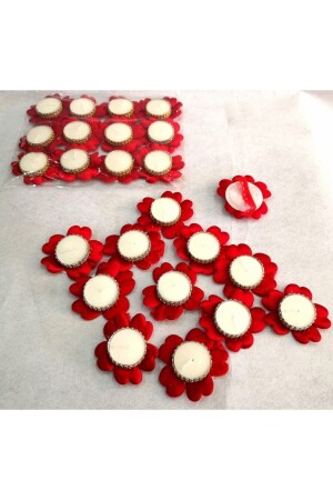 Kı Na Gecesi Için Kapli El Mumu ((( Kırmızı ))) 12'li Paket - Mimes