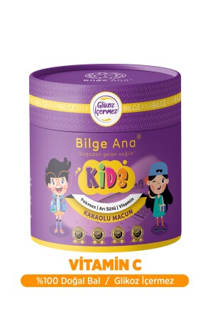 Kids Çocuklar Için Özel Glikoz Içermeyen Arı Sütü Pekmez Bal Ve C Vitaminli Kakaolu Macun Bilge Kids - 4