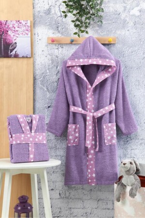 Kinder-Bademantel, Kapuzen-Bademantel, 100 % Baumwolle, Baby-Bademantel, bestickte Robe, Kapuzen-Bademantel für Mädchen und Jungen - Genel Markalar