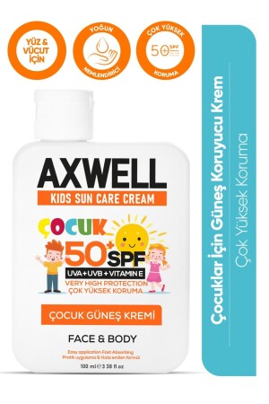 Kinder-Sonnencreme, Kinder-Sonnencreme, sehr hoher Schutz, LSF 50, 100 ml - Axwell