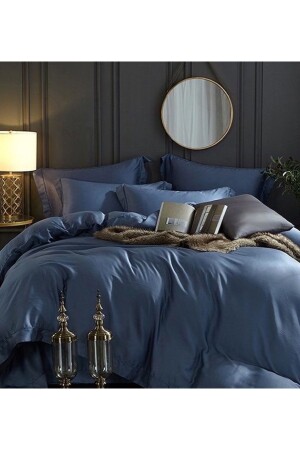 King-Size-Bettbezug aus Baumwolle, Marineblau, Btlc - METİNEV