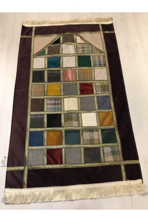 Kırkyama Patchwork Astarlı Kadife Çeyizlik Hediyelik Seccade - Ayhanhome