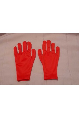 Kırmızı Renk Çocuk (birinci Kalite Polyester Kumaştan )bandocu-pandomim-tören Eldiveni 9-12 Yas - Toprak Eldiven