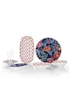 Kırmızı Sophie Kahvaltı Takımı 32 Parça 16138 - Schafer