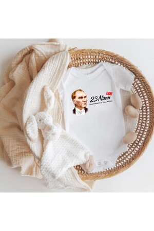 Kısa Kollu %100 Pamuklu 23 Nisan ATATÜRK Tasarımlı Body Zıbın - Lotus Baby