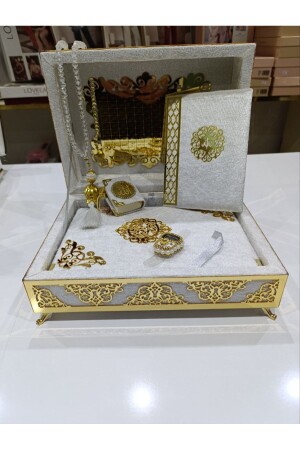 KİŞİYE ÖZEL Sandıklı Çeyizlik Gelin Bohçasına Uygun Kuranı Kerim Seti - Elvarthandmade