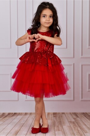 Kız Çocuk Tüllü Abiye Parti Ve Doğum Günü Elbisesi 9359 - Mixie