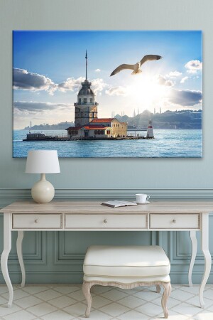 Kız Kulesi Manzara Istanbul Kanvas Tablo (120x80 Cm Ölçü) Dev Boyut HRK0761 - Nazenin Design