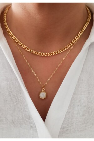 Klasik Zincir Sedef 2li Kombin Set - Denizdenal