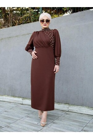 Kleid für besondere Anlässe mit Perlendetail, Silktuty6-t - İPEK TUTUŞ