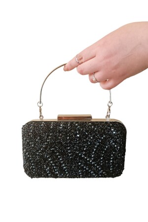 Kleine Abendkleidertasche aus Stein mit Henkel und Schultergurt - Moldiva