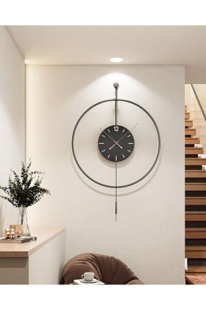 Mosewa Wanduhr 20,3 Cm – Schwarz Mit Rotgoldenen Ziffern, Leise, Batteriebetrieben, Minimalistisch