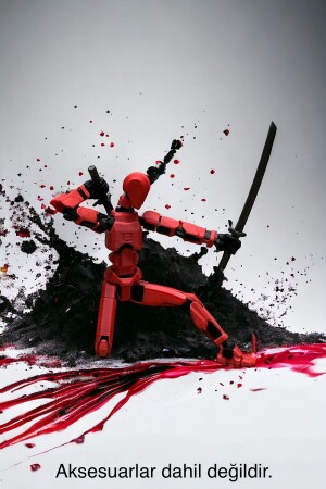 Knk13 Kırmızı Siyah Aksiyon Figürü Robot Stop Motion Figür Tüm Eklemleri Hareketli Oyuncak 1 Adet - Main Collectibles