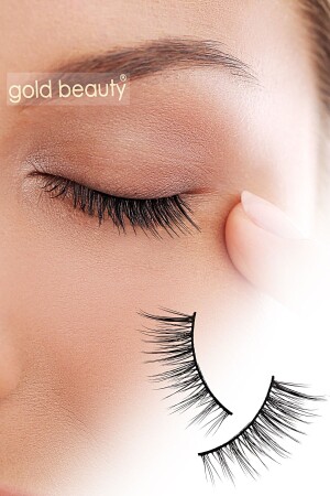 Kolay Uygulanabilir Cat Eyes Yarım Ipek Takma Kirpik - Gold Beauty