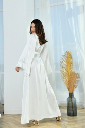 Kolları kloş ipeksi Saten Uzun Sabahlık - Lousa