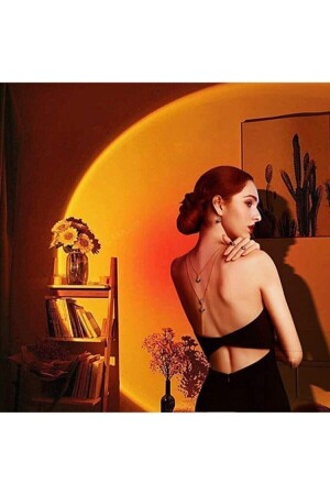 Kontrollierte Sonnenuntergang-Projektorlampe, dekoratives Licht, Tischlampe, Fotoshooting, USB-LED-Licht, 16 Farben - Teknoclass