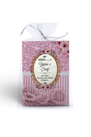 Konzeptgeschenk, 24 Produktteile, Mevlid-Geschenk, Pembetesbihli Yasin-Set mit Tüllbeutel - KuranSepeti