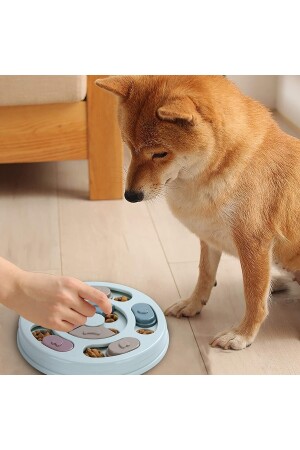 Köpek Oyuncağı Mama Bulmaca Yavaş Besleyici Köpek Gıda Dağıtıcı Yavaş Yeme Mavi TYC00691535603 - 3