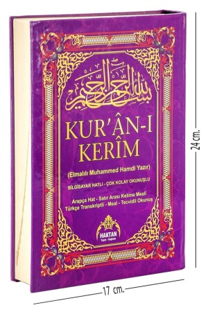 Koran und interlineare Wörter mit türkischer Lesart und Bedeutung, 5 Funktionen, Koran mit Bedeutung, mittelgroß 17 x 24 cm - Haktan Yayın Dağıtım