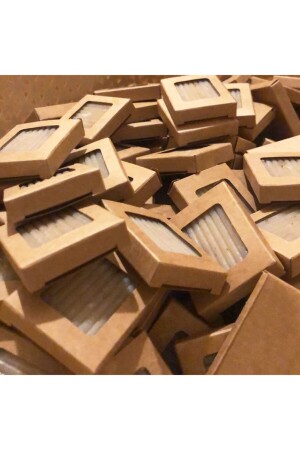 Kraft Kutulu Sabun Lavanta Taneli Tırtıklı 25 Adet (SÖZ-NİŞAN-NİKAH-HEDİYELİK-SÜSLEME) - Nikah Şekeri Market