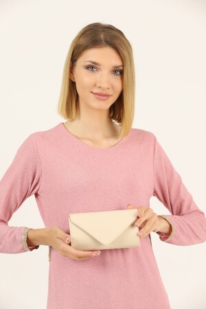 Krem Soft Abiye Çanta Portföy Clutch Çanta - Efnanstore