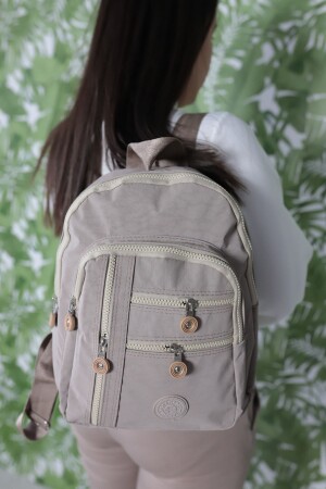 Krem- Su Geçirmez- Çok Bölmeli- Trend Önerisi- Sırt Çantası- Yürüyüş Çantası. - Elentra