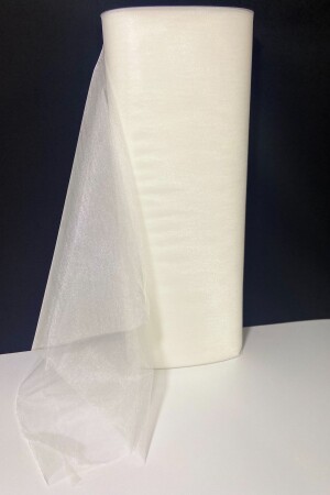 Krem Süsleme Tülü- Bohça Çeyiz Gelin Damat Söz Nişan Nikah Kapı Konvoy Valiz Hediye Süsü- 100x300cm - Zeymerade