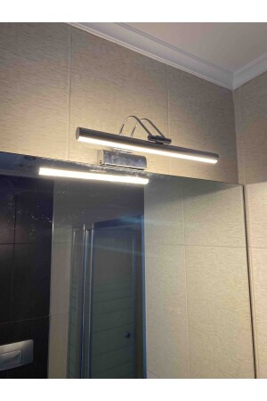 Krom Kasa Sarı Işık Elektrikli Banyo Duvar Ayna Tablo Aydınlatma Flüt Aplik Kuğu Ledli Aplik 0040 - 4