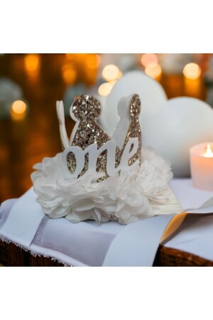 Kronprinzessin zum 1. Geburtstag in Gold und Weiß mit Tülldetail - Damlakids