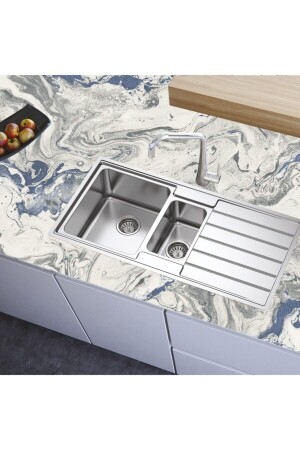 Küchenarbeitsplatte mit folienbeschichtetem Marmormuster - Bigaimaj