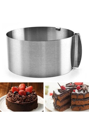 Kuchenzubehör, rund, verstellbar, für Kuchen, Kuchen, Biskuitkuchen, verstellbarer Kreis, 10 x 30 cm, 3403 - Karadağ