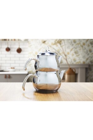 Küre Orta Çelik Kulp Çaydanlık Takımı PPTKRCYDN109 - Papatyam