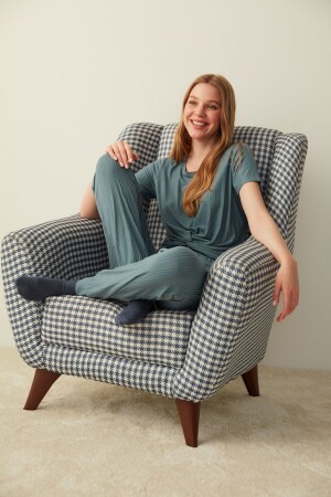 Kurzarm-T-Shirt-Pyjama-Oberteil mit Rüschendetail - Penti