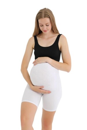 Kurze Shorts für Damen aus Baumwolle und Elastan. Umstandsleggings - Almila