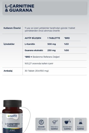 L-carnitine & Guarana 30 Tablet 15011232001 - 2