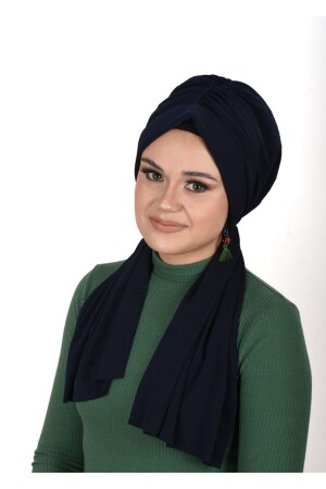 Lacivert Düz Mizah Sandy Kumaş Hazır Şal -bone - Oykumbone