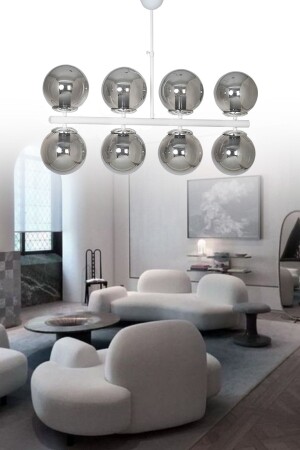 Lagos 8'li Beyaz Modern Lüks Avize SEF162 - ŞL Şef Light