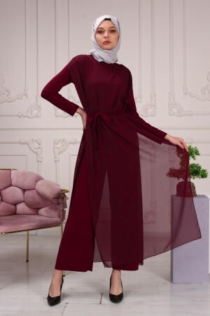 Langes Jumpsuit-Kleid für Damen aus Chiffon mit Reisegürtel 3003 - 2