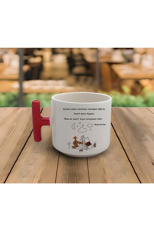 Latte & Espresso Winnie The Pooh Freundschaftsmotto Roter Becher mit T-Griff, 200 ml - Rhg Art