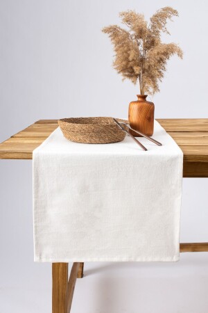 Läufer aus Bio-Rohleinen mit Textur, 40 x 150 cm - Wellstil