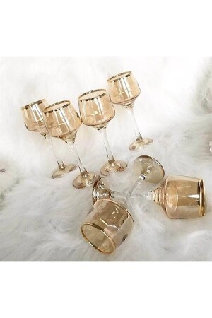 Lav Orkide Set mit 6 Kaffee- und Wassergläsern, goldvergoldet - Paşabahçe