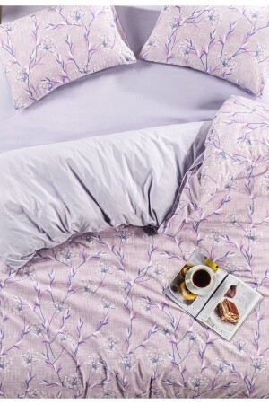 Lavanta Çift Taraflı Çift Kişilik Çarşaflı Pamuklu Nevresim Takımı NallsLavanta2023 - Nalls Home