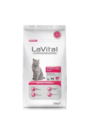 Lavital Somonlu Kısırlaştırılmış Kedi Maması 1,5 Kg 388-0005 - 1