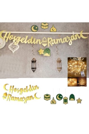 Led Işıklı Hoşgeldin Ramazan Yazısı Ramazan Bayramı Tavan Süsü 11 Ayın Sultanı Dini Süsleme HDRMSETKP31 - 2