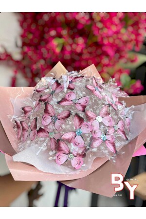 Led Işıklı Kelebek Buketi A Kalite Büyük Boy Buket Hediyelik Mavi Kelebek Sevgiliye Yılbaşı Özel - Byshopping