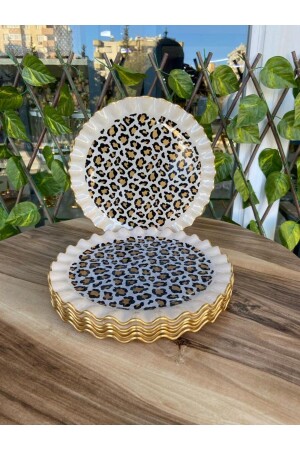 Leopar model altın 6 prç servis tabağı 26 cm. - Gürcüglass