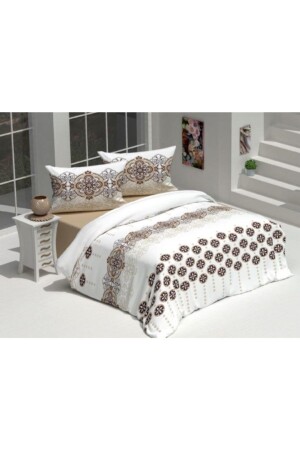 Lida Kahve Light Çift Kişilik Nevresim Takımı 8698285067799 - Kristal