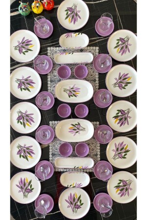 Lila 12 Kişilik 36 Parça Kahvaltı Takımı - Yiğit Seramik Züccaciye