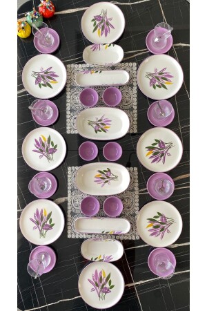 Lila 8 Kişilik 28 Parça Kahvaltı Takımı - Yiğit Seramik Züccaciye